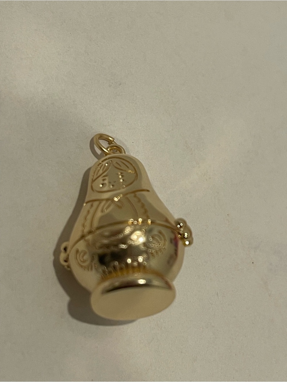 Gold Matryoshka Nesting Doll Charm Pendant WeHoTreasure - Picture 2 of 6